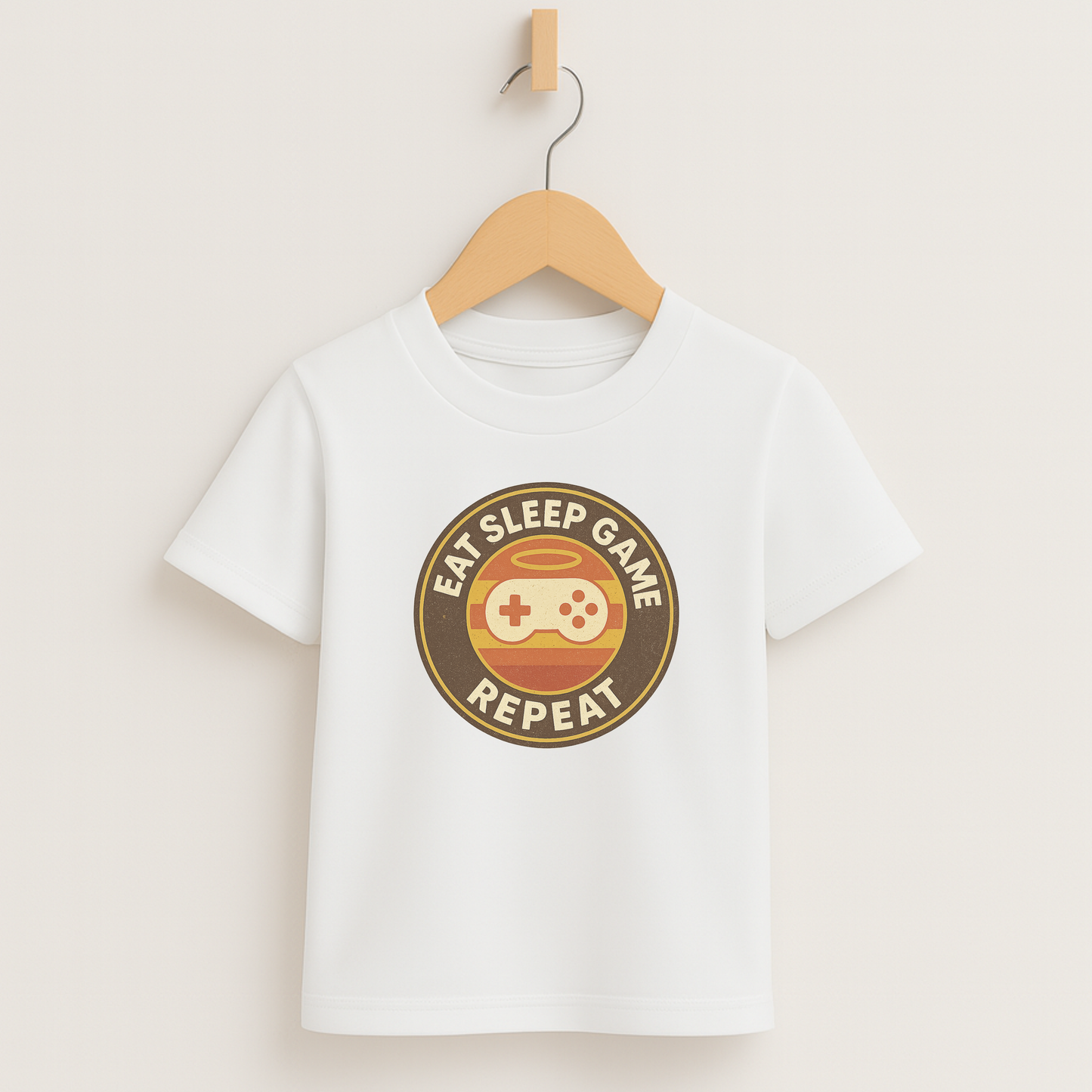 Eat Sleep Game Repeat – Kids Retro Gamer T-Shirt 🎮🕹️
