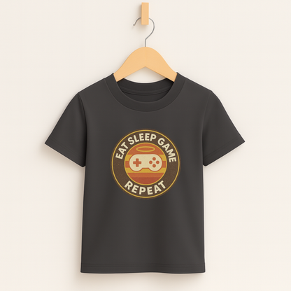 Eat Sleep Game Repeat – Kids Retro Gamer T-Shirt 🎮🕹️