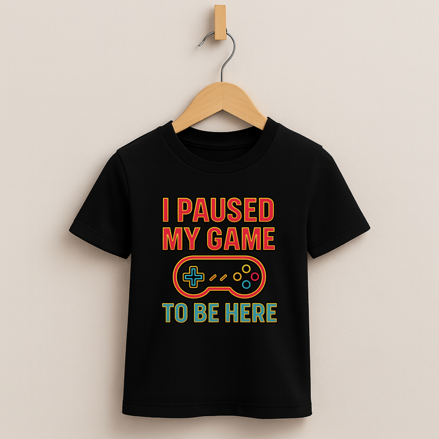 I Paused My Game To Be Here – Kids Funny Gamer T-Shirt 🎮😆