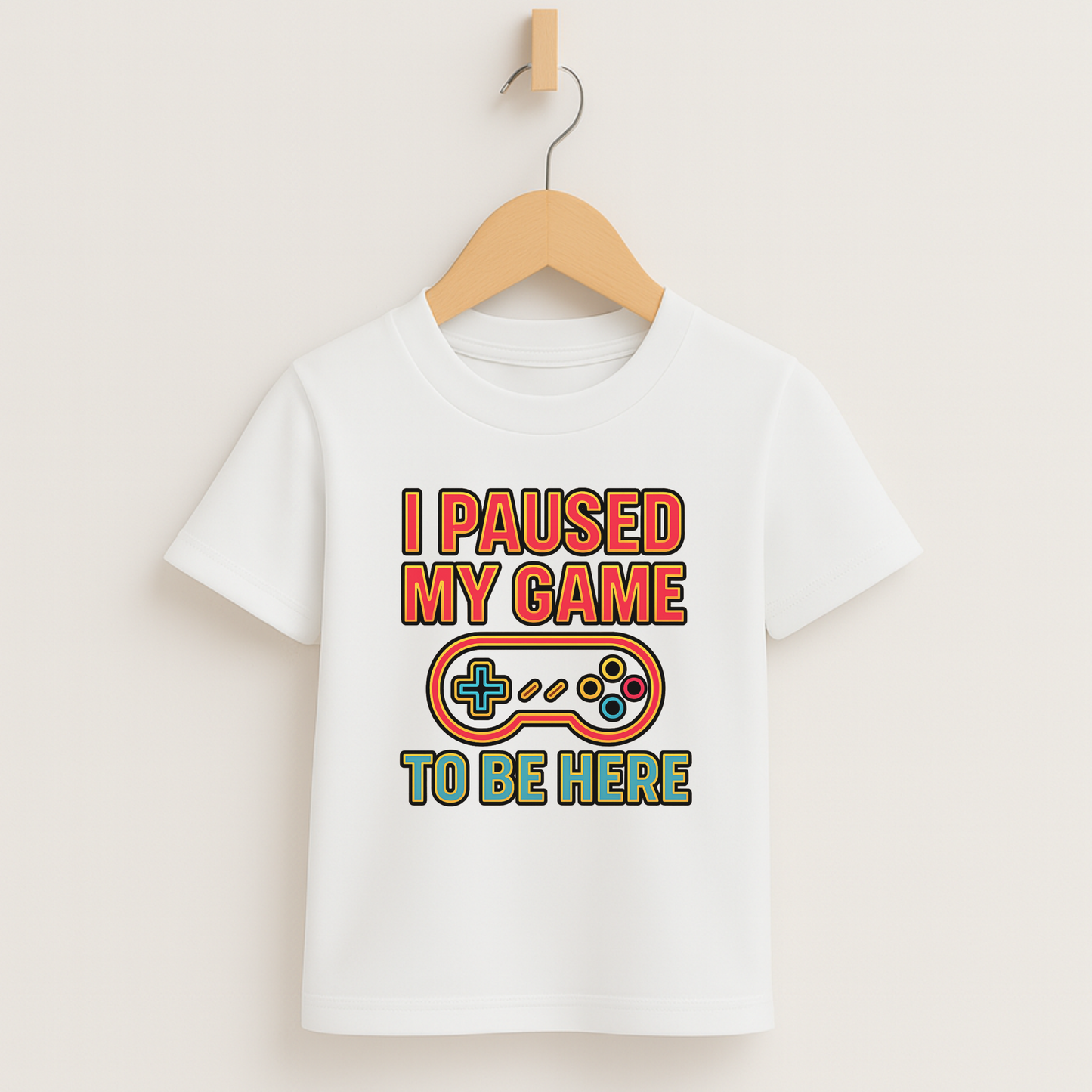 I Paused My Game To Be Here – Kids Funny Gamer T-Shirt 🎮😆