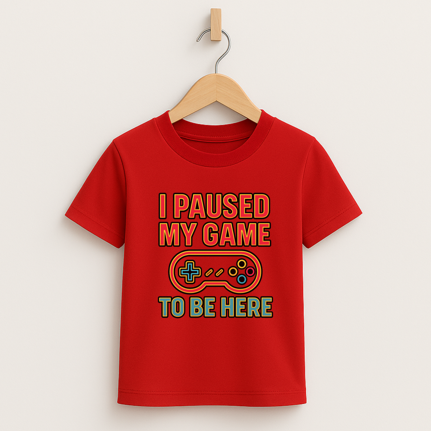 I Paused My Game To Be Here – Kids Funny Gamer T-Shirt 🎮😆