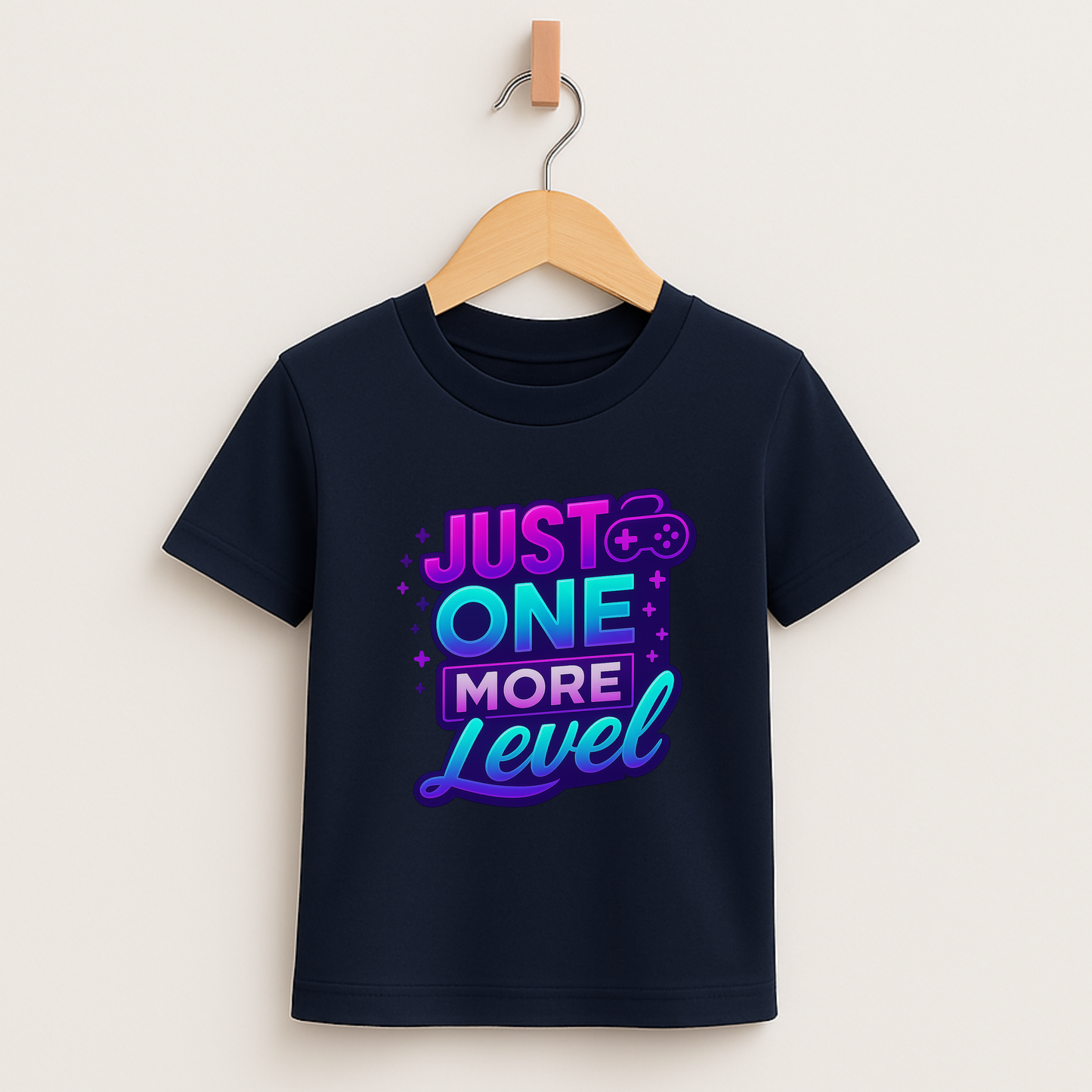 Just One More Level – Kids Neon Gamer T-Shirt 🎮💜