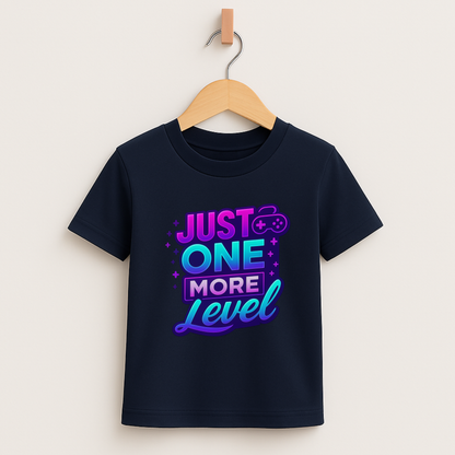 Just One More Level – Kids Neon Gamer T-Shirt 🎮💜