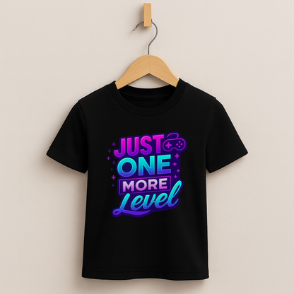 Just One More Level – Kids Neon Gamer T-Shirt 🎮💜