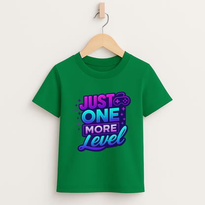 Just One More Level – Kids Neon Gamer T-Shirt 🎮💜