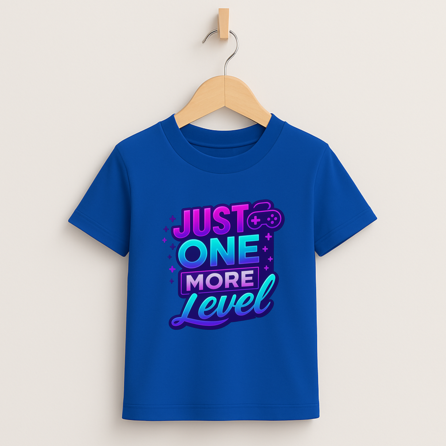 Just One More Level – Kids Neon Gamer T-Shirt 🎮💜