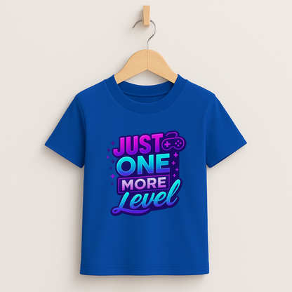 Just One More Level – Kids Neon Gamer T-Shirt 🎮💜