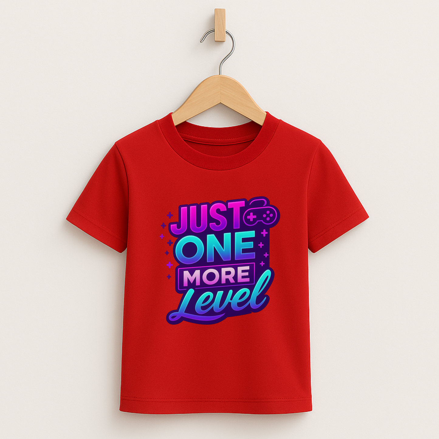 Just One More Level – Kids Neon Gamer T-Shirt 🎮💜