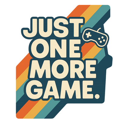 Just One More Game – Kids Retro Stripes T-Shirt 🎮🌈