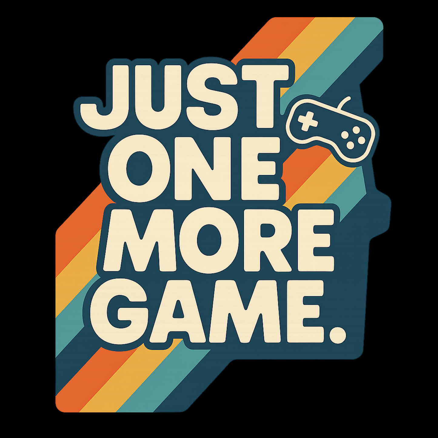 Just One More Game – Kids Retro Stripes T-Shirt 🎮🌈