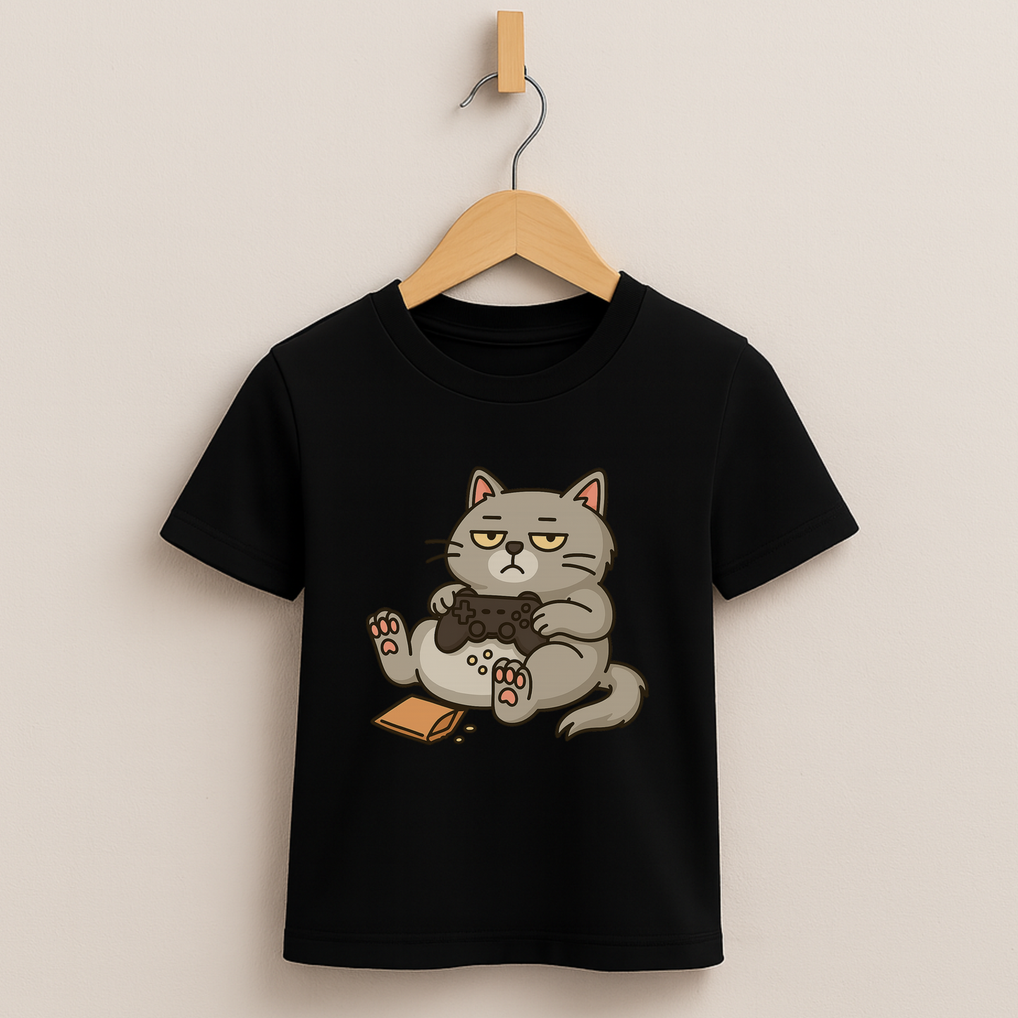 Chill Gamer Cat – Kids Funny Gaming T-Shirt 🐱🎮
