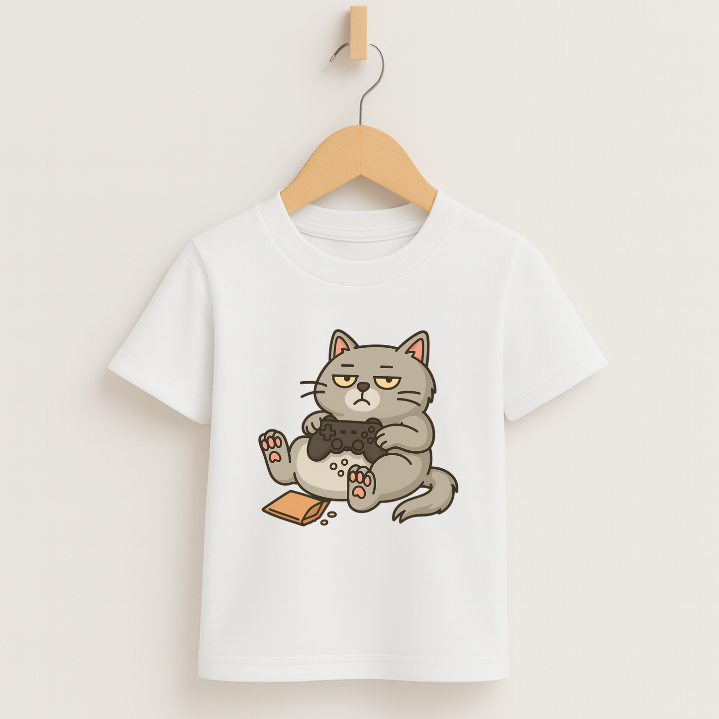 Chill Gamer Cat – Kids Funny Gaming T-Shirt 🐱🎮
