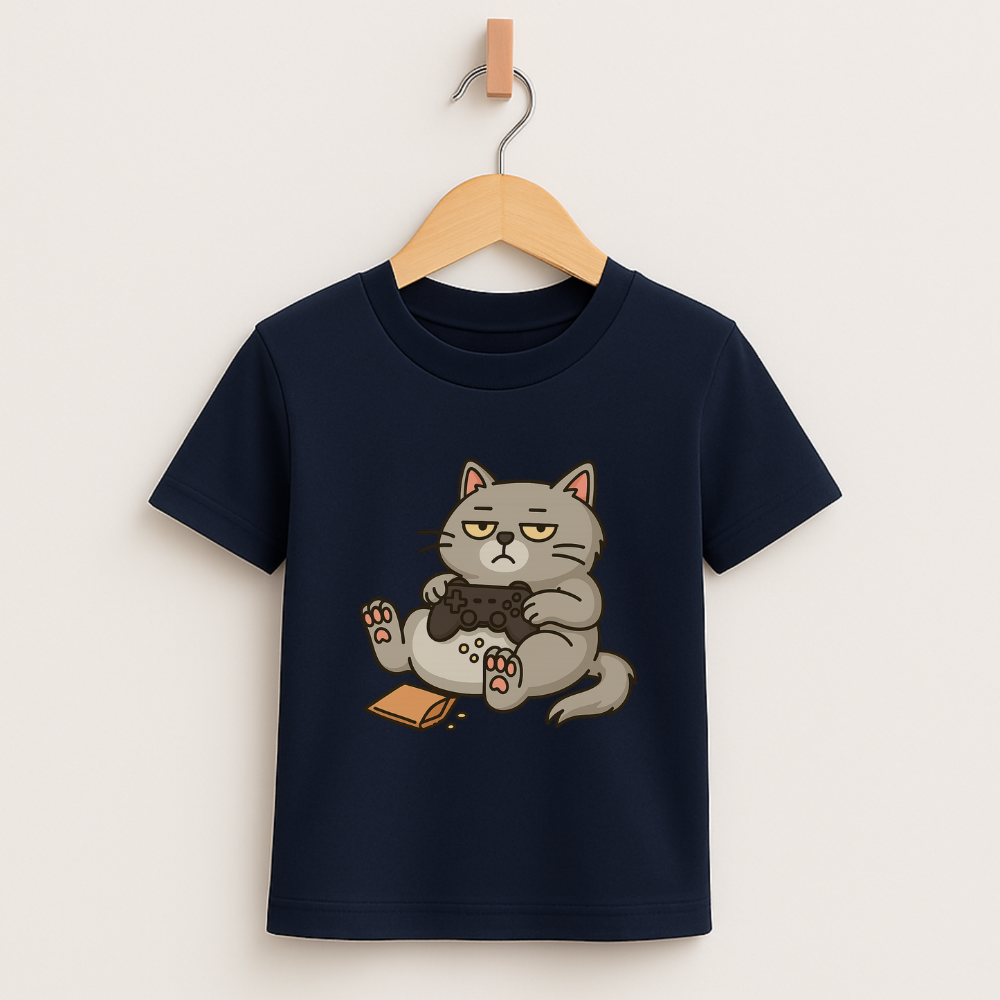 Chill Gamer Cat – Kids Funny Gaming T-Shirt 🐱🎮