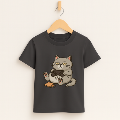 Chill Gamer Cat – Kids Funny Gaming T-Shirt 🐱🎮