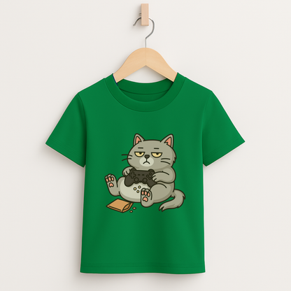 Chill Gamer Cat – Kids Funny Gaming T-Shirt 🐱🎮