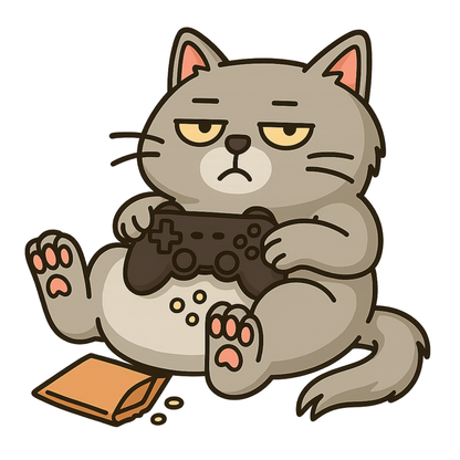 Chill Gamer Cat – Kids Funny Gaming T-Shirt 🐱🎮