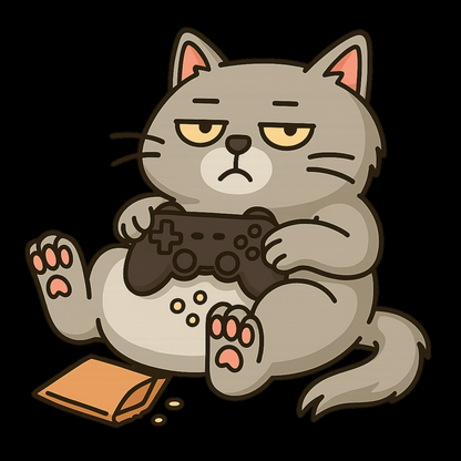 Chill Gamer Cat – Kids Funny Gaming T-Shirt 🐱🎮