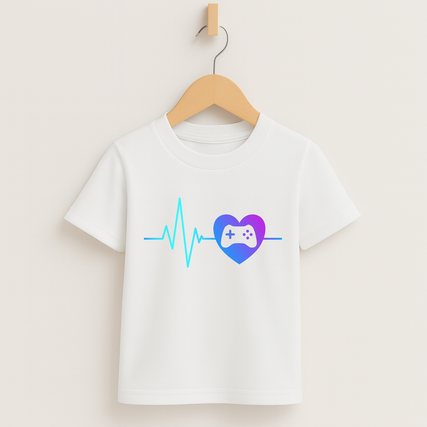 Gamer Heartbeat – Kids Gaming T-Shirt 💙🎮