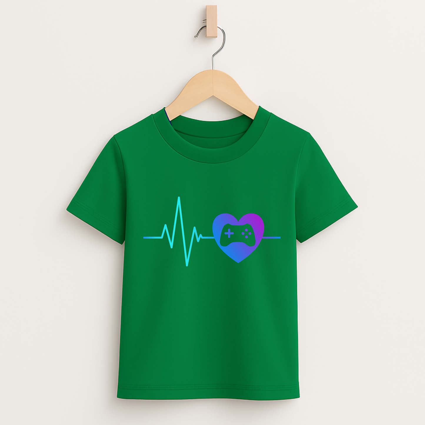 Gamer Heartbeat – Kids Gaming T-Shirt 💙🎮