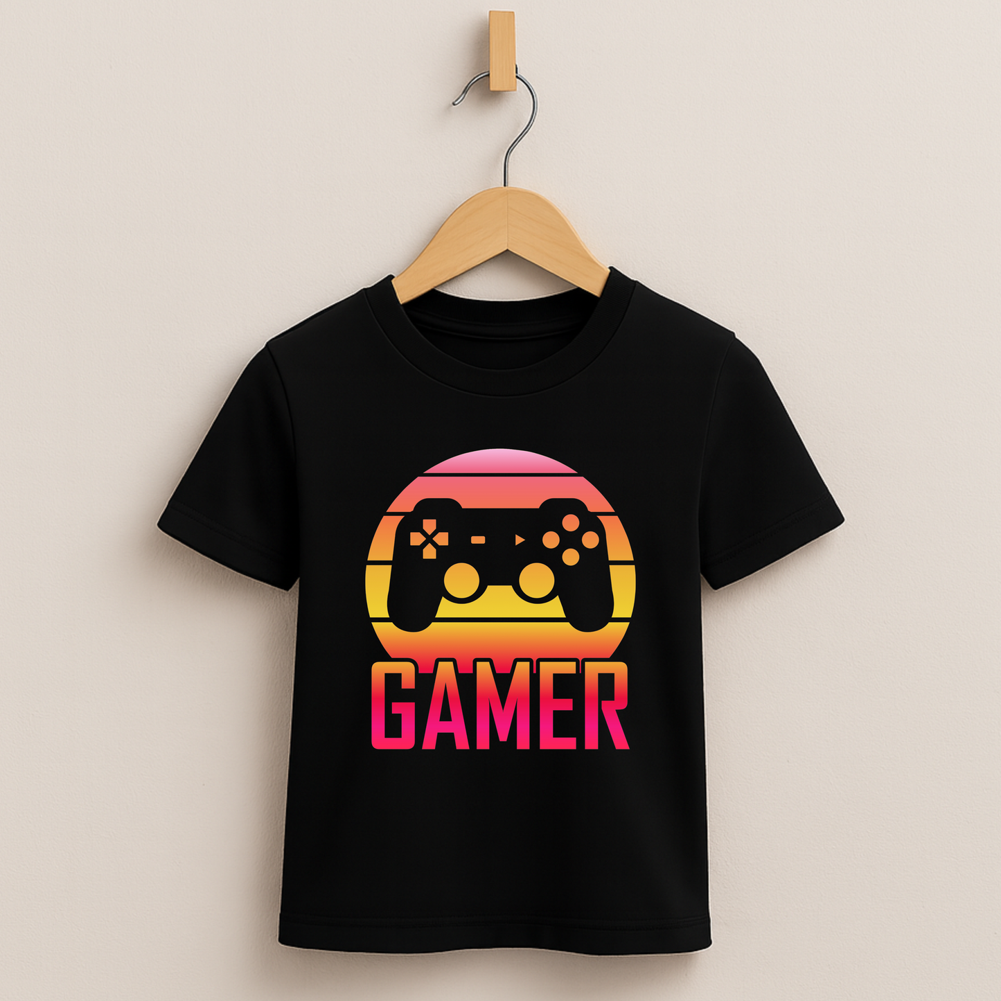 Gamer Sunset 2 – Kids Gaming Tee 🎮