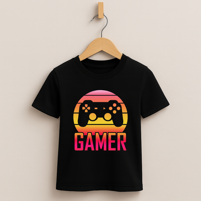 Gamer Sunset 2 – Kids Gaming Tee 🎮