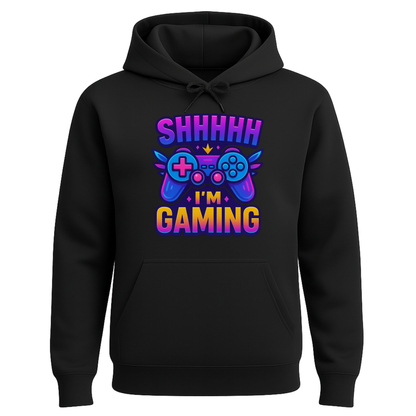 Shhh I’m Gaming – Neon Gamer Hoodie 🎮⚡