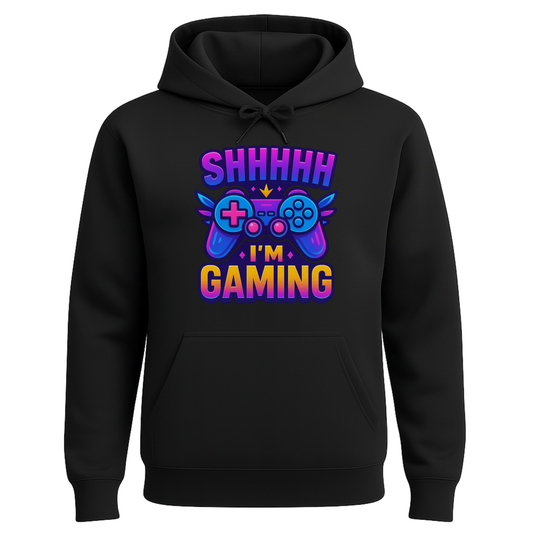 Shhh I’m Gaming – Neon Gamer Hoodie 🎮⚡