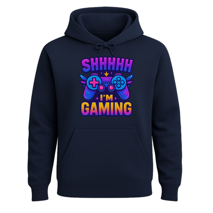 Shhh I’m Gaming – Neon Gamer Hoodie 🎮⚡