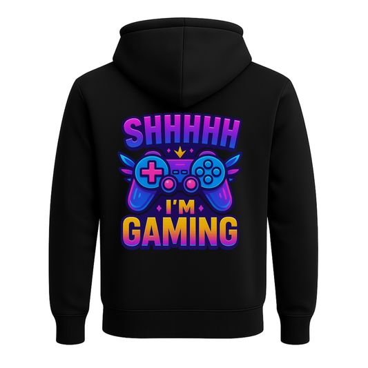 Shhh I’m Gaming – Limited Edition Back Print Hoodie 🎮⚡