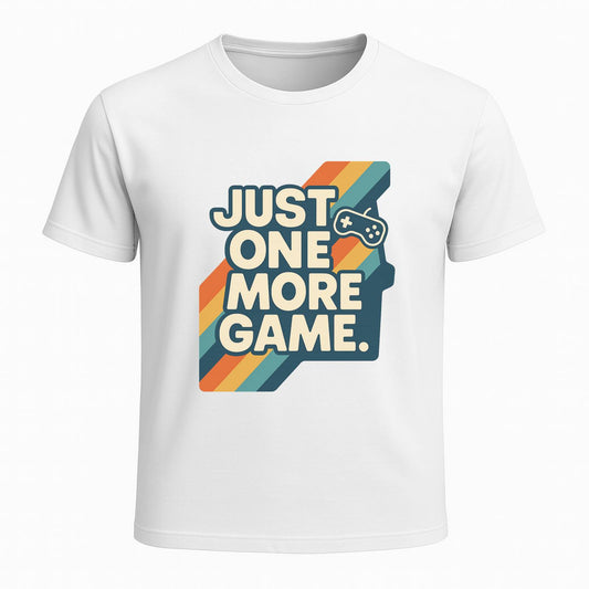 Just One More Game (stripes) - Gaming Lifestyle T-Shirt