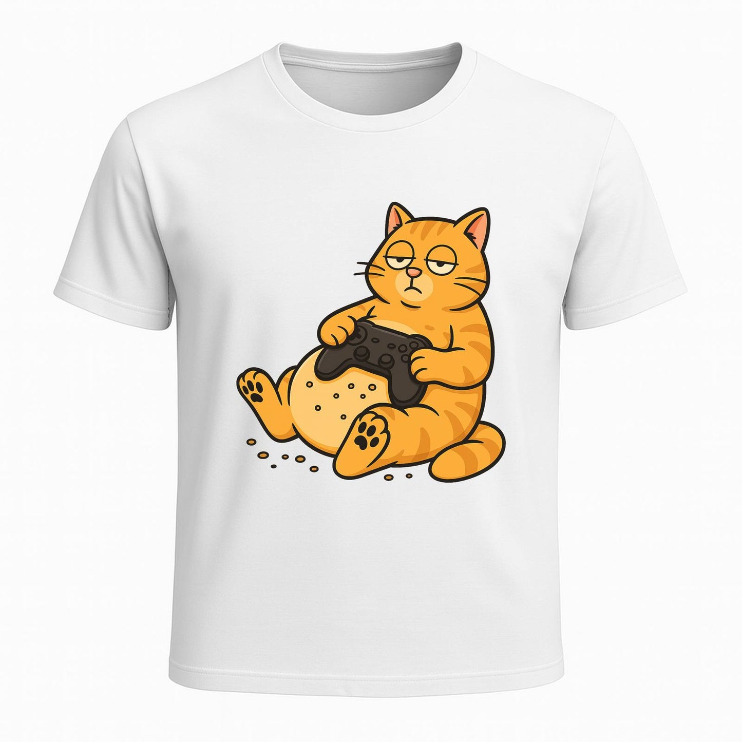 Lazy gamer cat (ginger) - Gaming Lifestyle T-Shirt