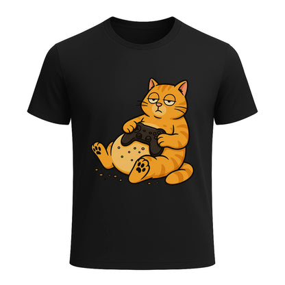 Lazy gamer cat (ginger) - Gaming Lifestyle T-Shirt