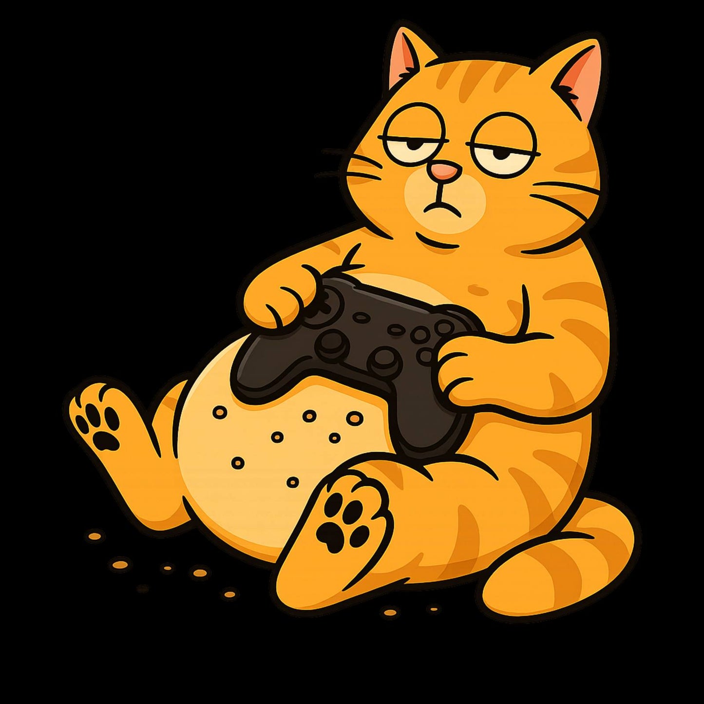 Lazy gamer cat (ginger) - Gaming Lifestyle T-Shirt