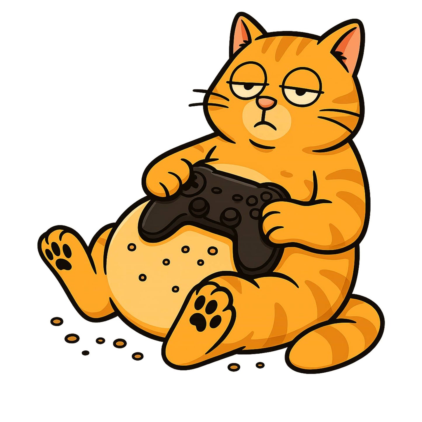 Lazy gamer cat (ginger) - Gaming Lifestyle T-Shirt