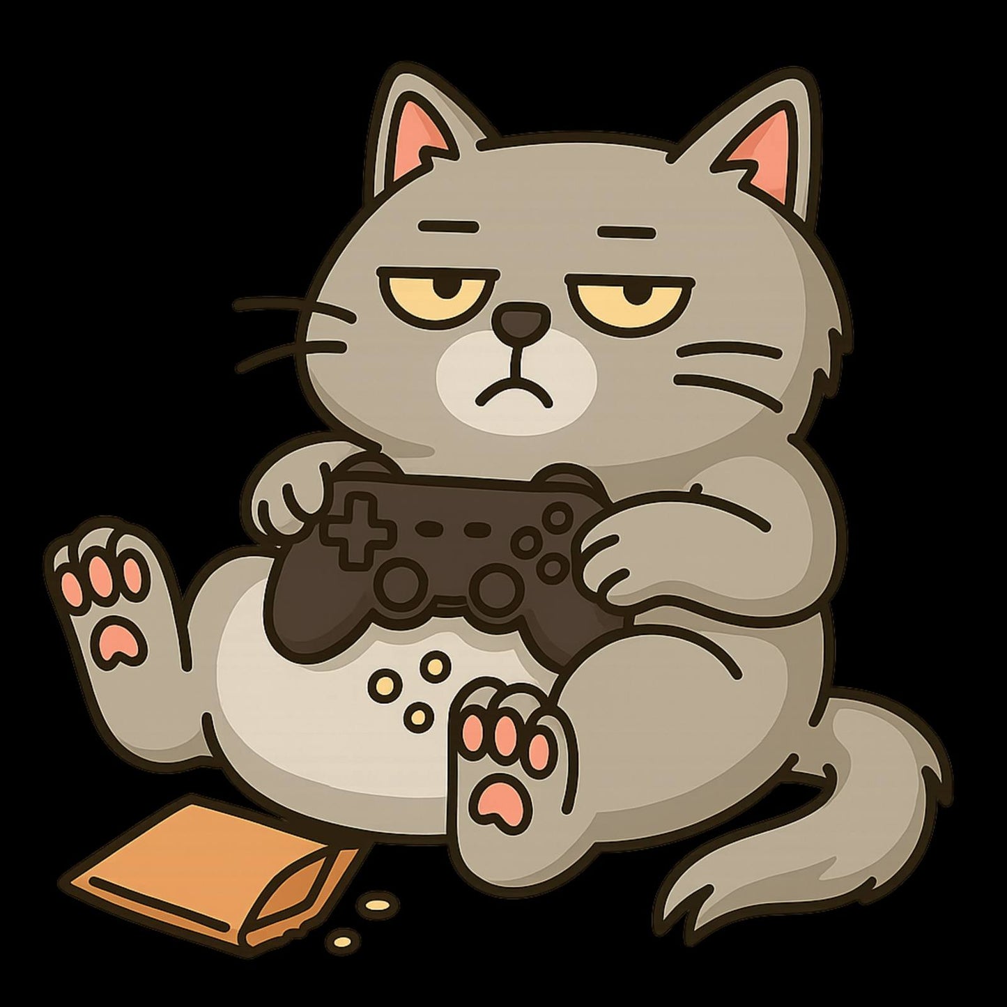 Lazy gamer cat (grey) - Gaming Lifestyle T-Shirt