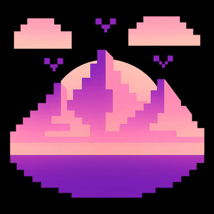 Pixel Sunset – Retro Gamer Horizon T-Shirt - Gaming Lifestyle T-Shirt