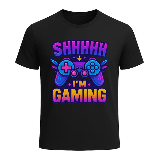 Shhh I’m Gaming – Neon Gamer Tee 🎮
