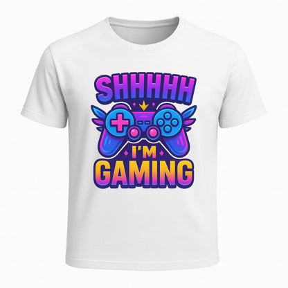 Shhh I’m Gaming – Neon Gamer Tee 🎮