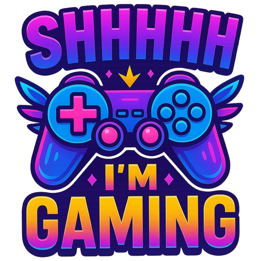 Shhh I’m Gaming – Neon Gamer Tee 🎮