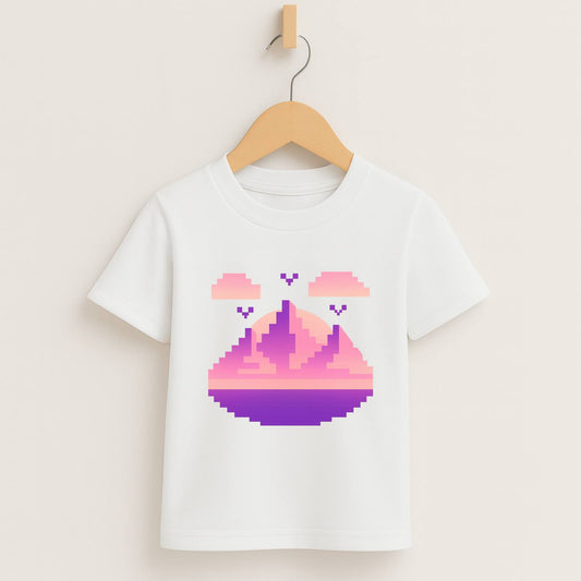 Pixel Sunset – Kids Retro Gamer T-Shirt 🌅🎮