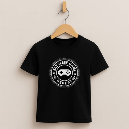 Eat Sleep Game Repeat – Kids Gamer T-Shirt 🎮⚡