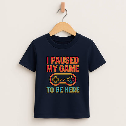 I Paused My Game To Be Here – Kids Funny Gamer T-Shirt 🎮😆