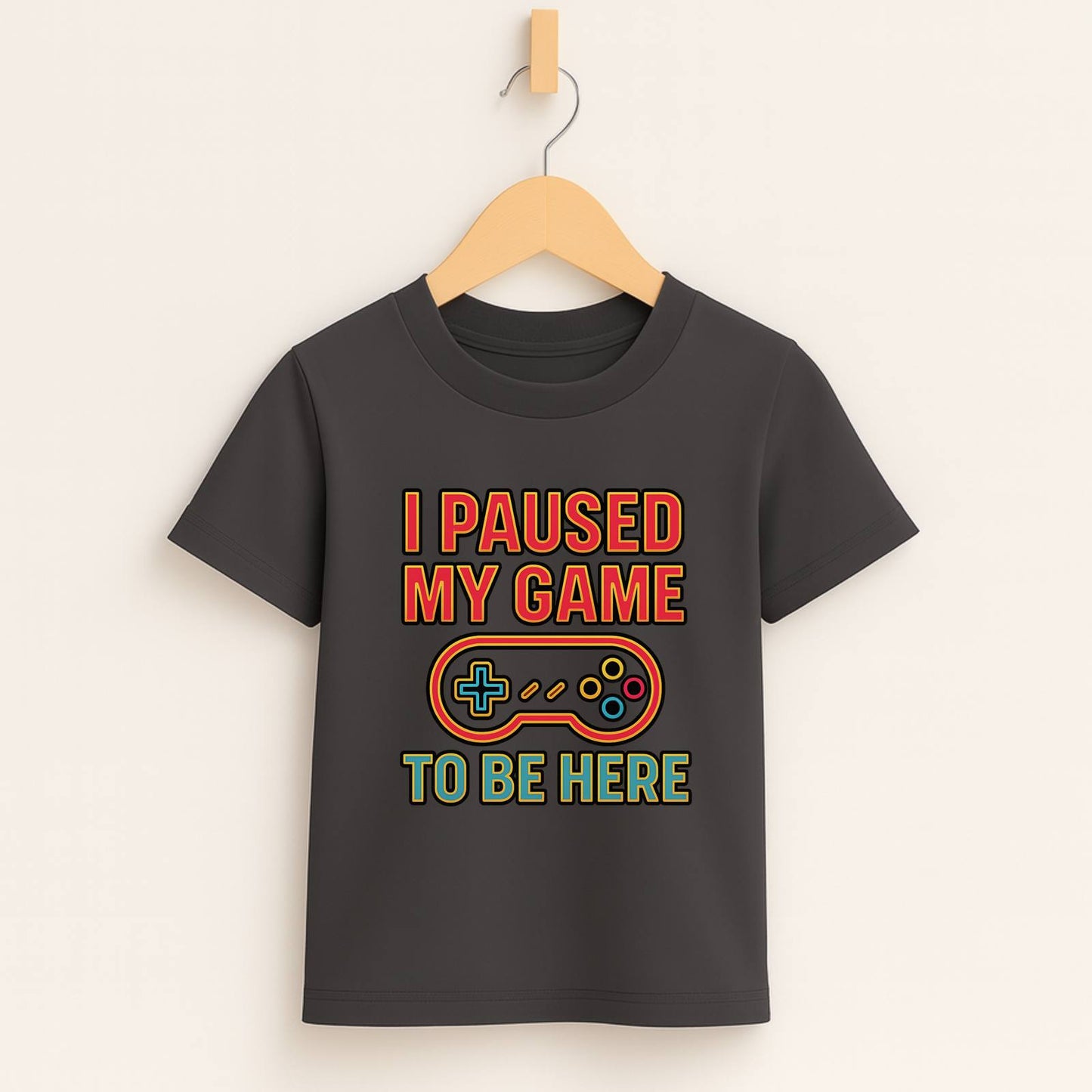 I Paused My Game To Be Here – Kids Funny Gamer T-Shirt 🎮😆