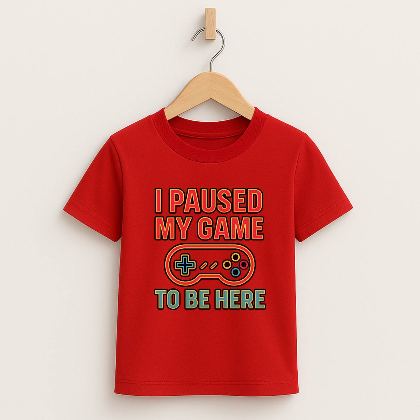 I Paused My Game To Be Here – Kids Funny Gamer T-Shirt 🎮😆