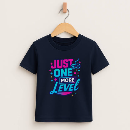 Just One More Level (b/p) – Kids Neon Gamer T-Shirt  🎮💙