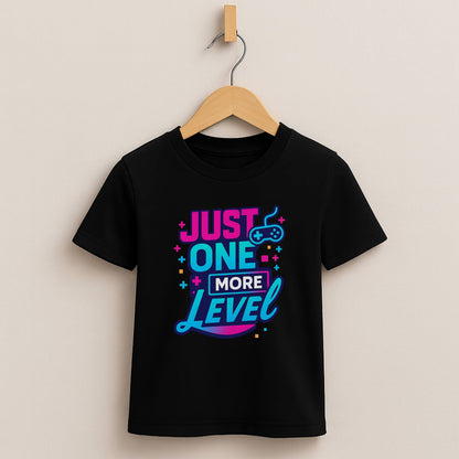 Just One More Level (b/p) – Kids Neon Gamer T-Shirt  🎮💙