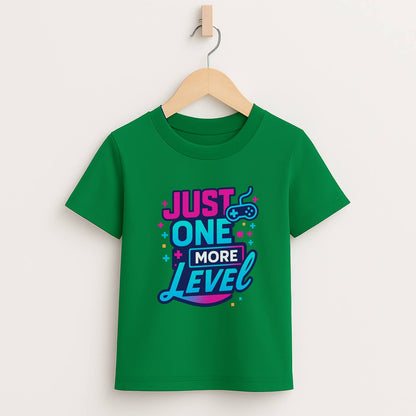 Just One More Level (b/p) – Kids Neon Gamer T-Shirt  🎮💙