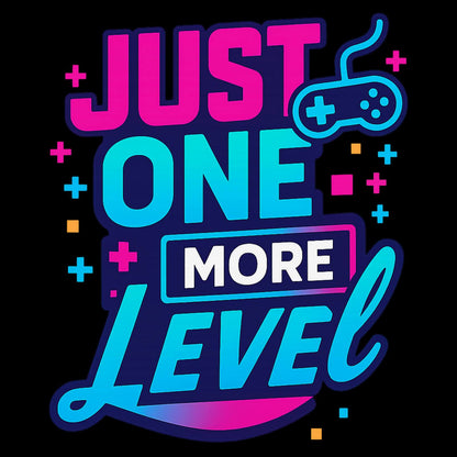 Just One More Level (b/p) – Kids Neon Gamer T-Shirt  🎮💙
