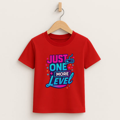 Just One More Level (b/p) – Kids Neon Gamer T-Shirt  🎮💙
