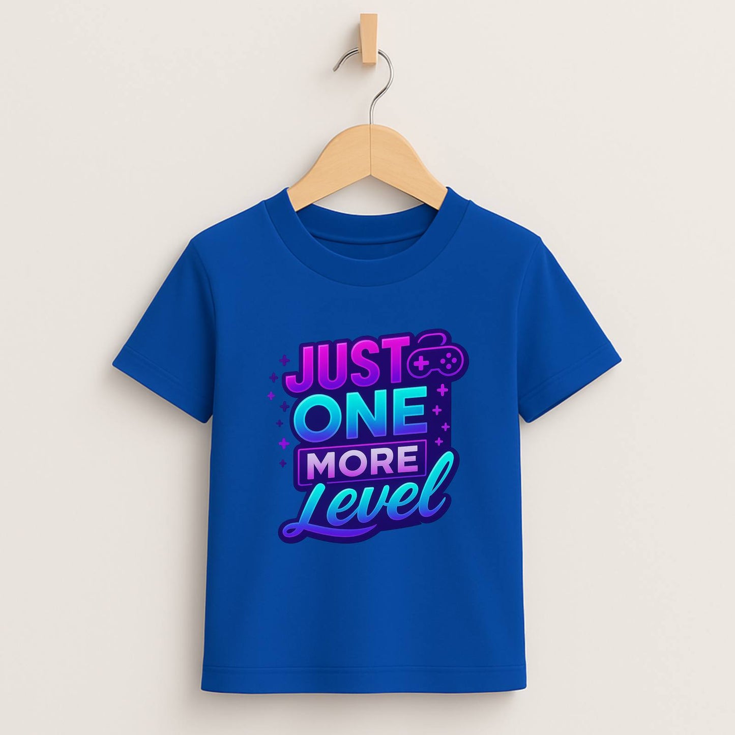 Just One More Level – Kids Neon Gamer T-Shirt 🎮💜
